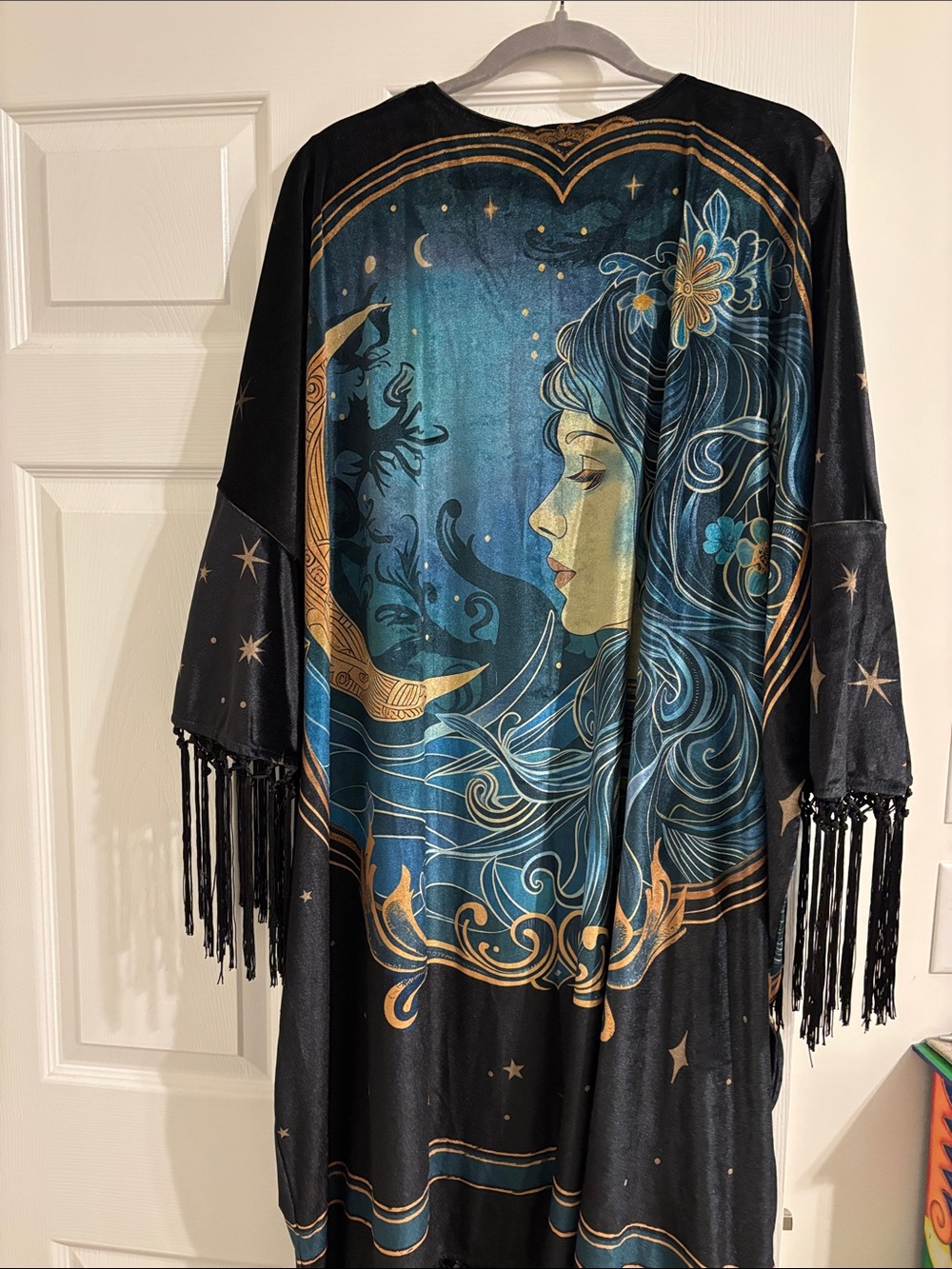 Black Celestial Fringe Kimono - Picture 5 of 8